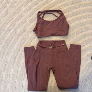 Dusty Rose Bra and Leggings Set